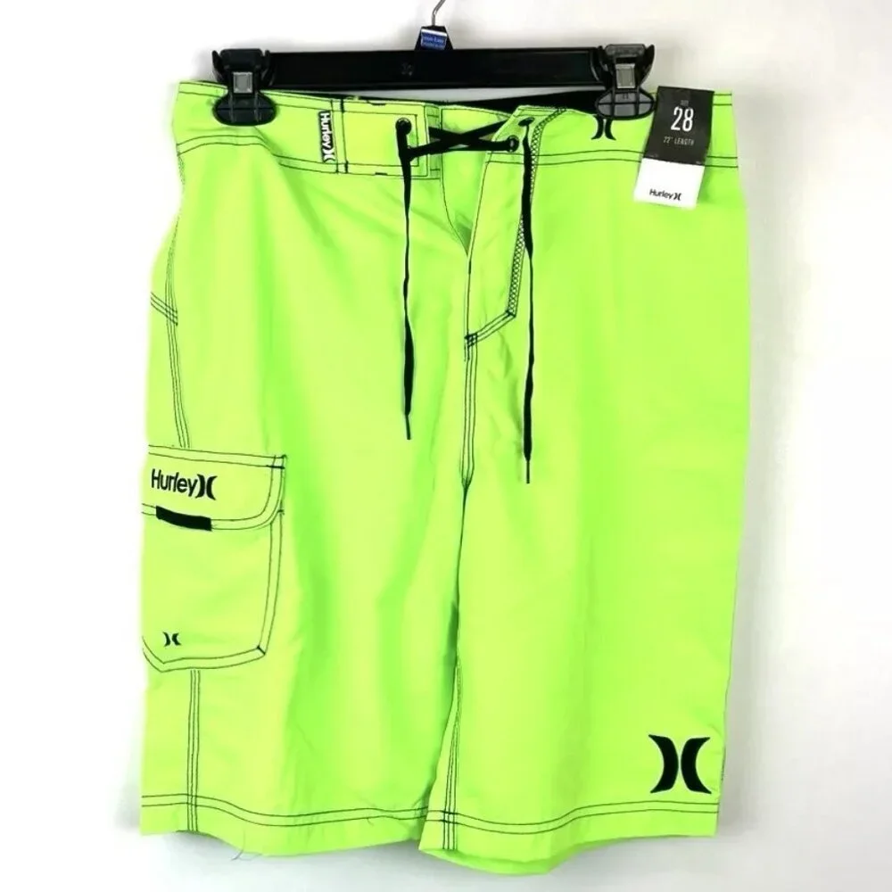 Hurley Men’s 22 Inch Neon Green Boardshorts Size 28